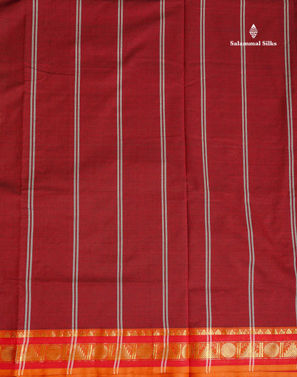 Pallu Of Light Grey Semi Silk Cotton Saree 