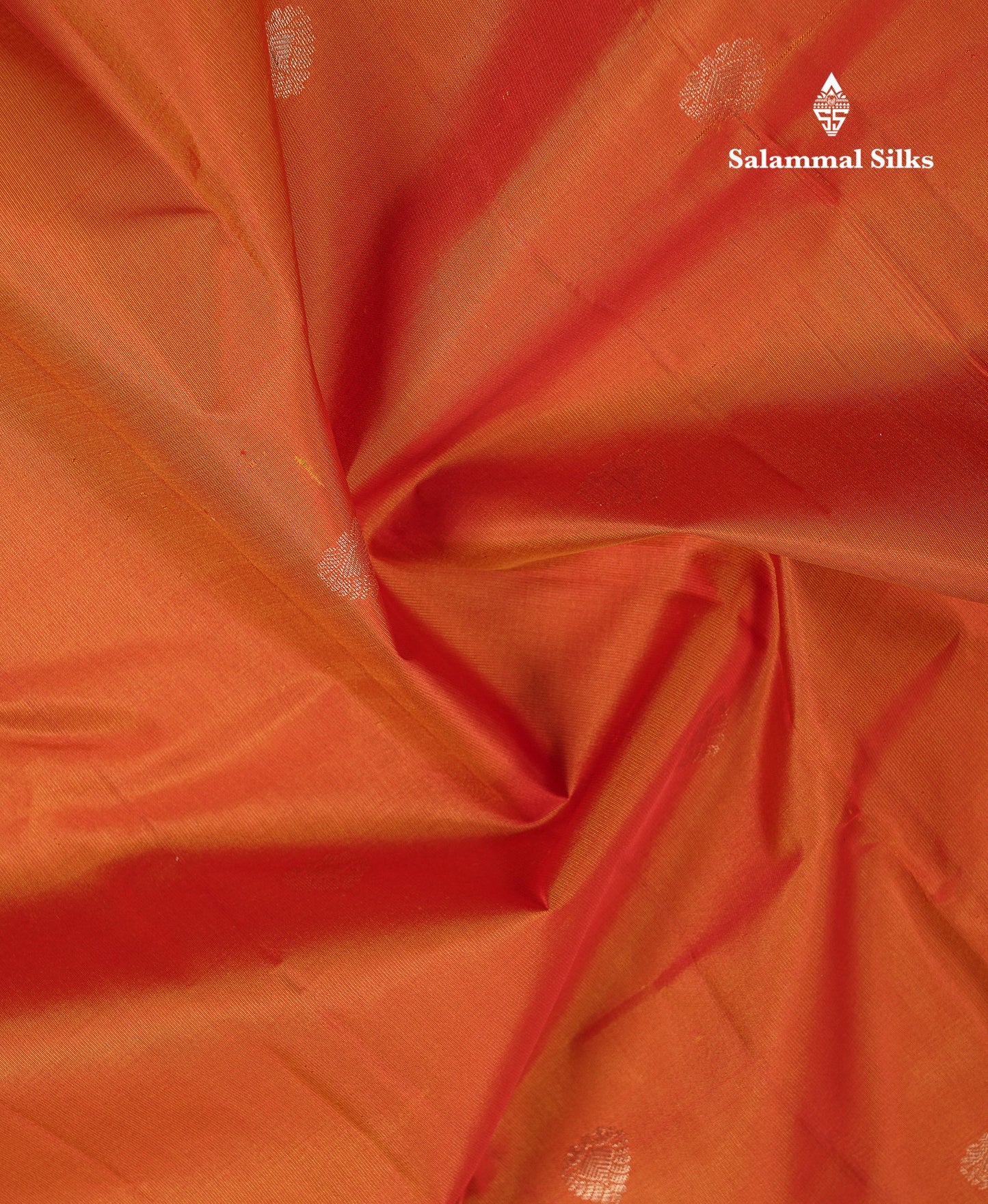 Beautiful Rust Orange Pure Kanjivaram Silk Saree With Traditional Small Border