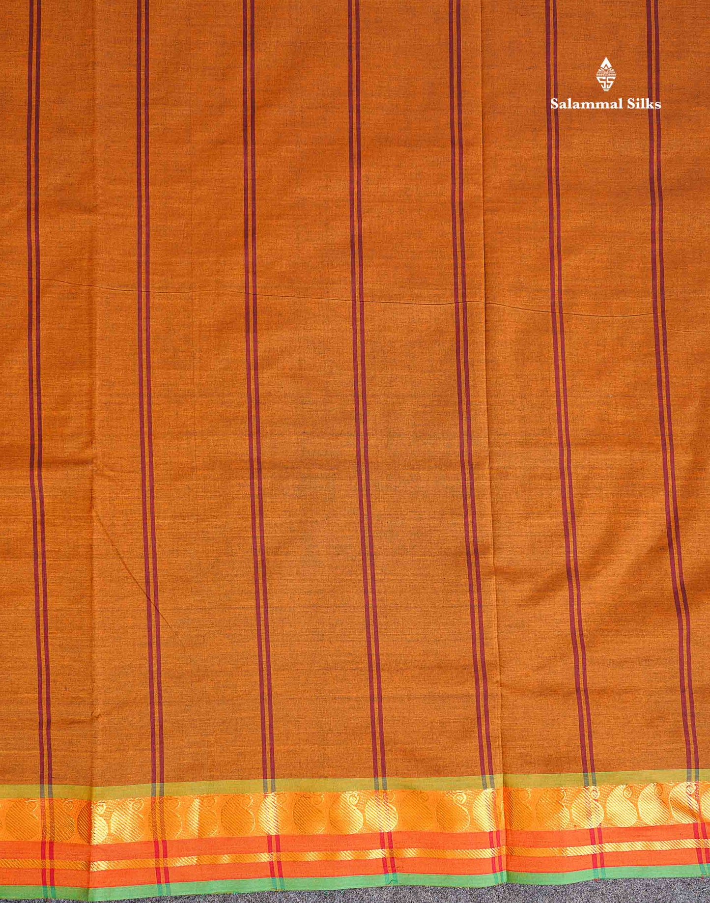 Pallu Of Dark Maroon Semi Silk Cotton Saree 
