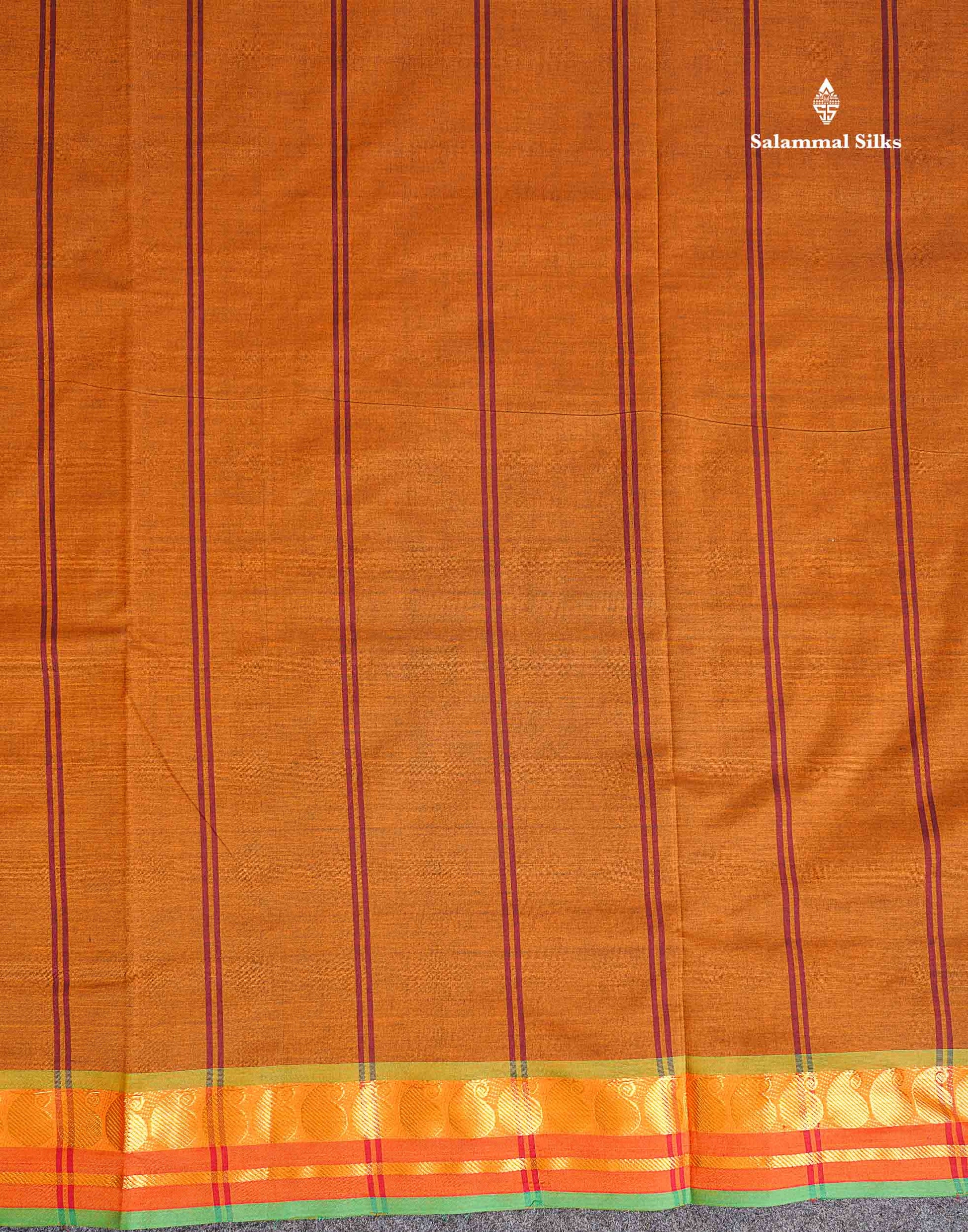 Pallu Of Dark Maroon Semi Silk Cotton Saree 