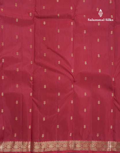 Chilly Red Pure Kanjivaram Silk Saree With Self Small Traditional Border