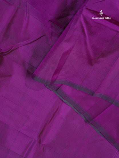 One Side Border Pure Silk Saree - Wine Purple  Colour Plain Body With Small Border