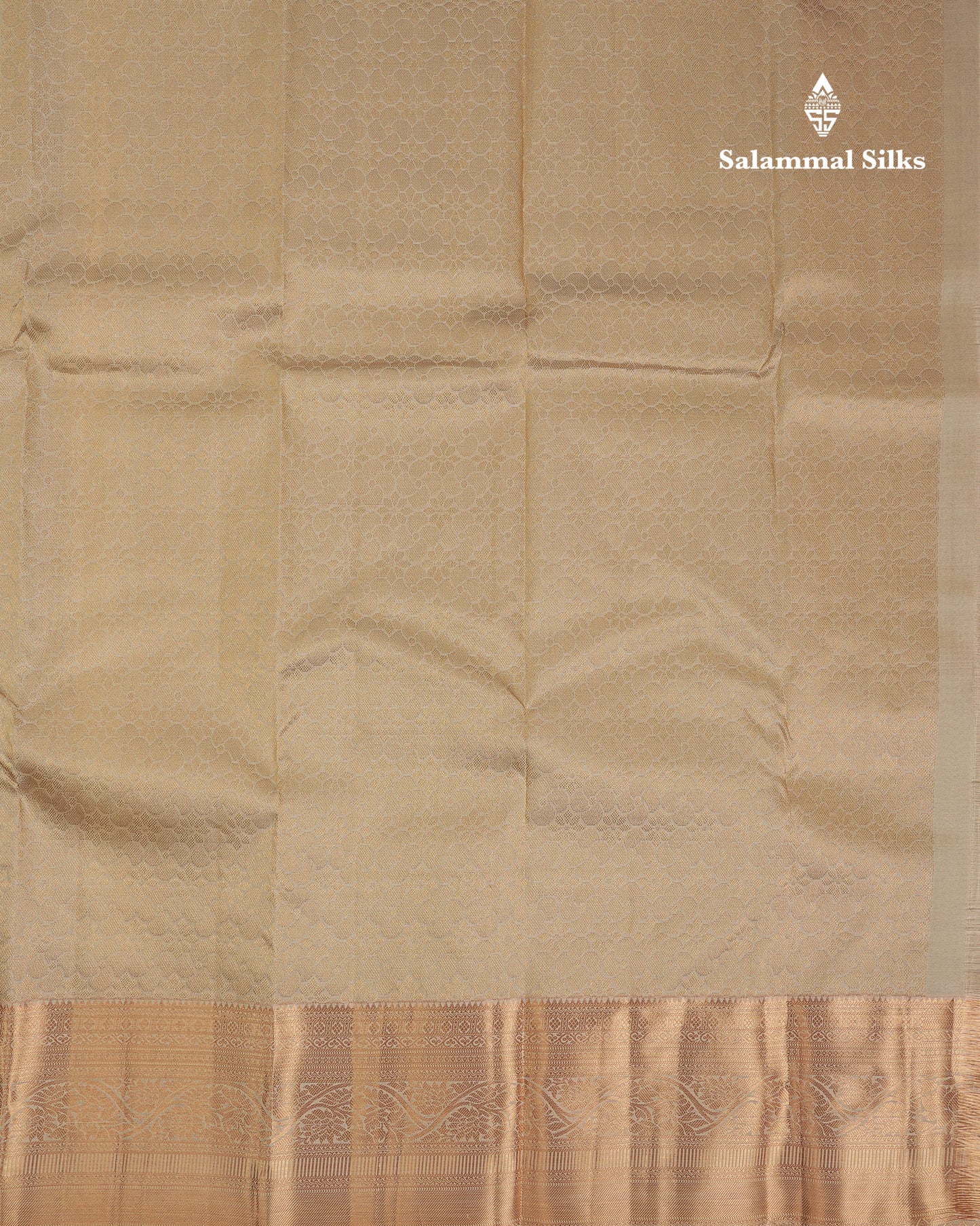 Beautiful Cream Sandal Pure Kanjivaram Silk Saree With Traditional Evening Morning Border