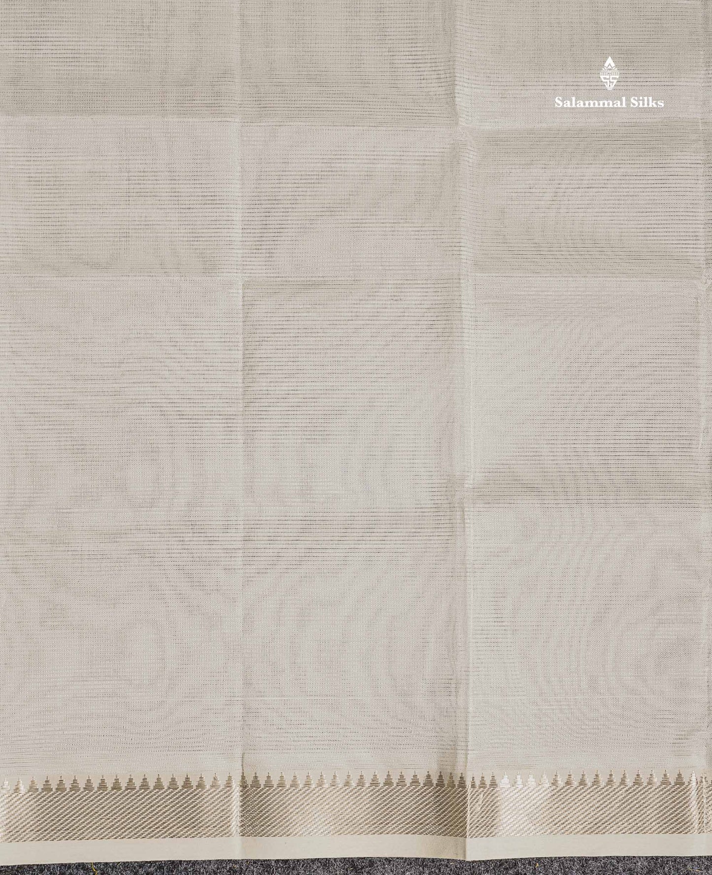 Traditional Border Of Half White Semi Silk Cotton Saree 