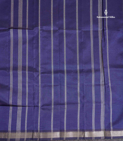 Pallu Of Navy Blue Semi Silk Cotton Saree