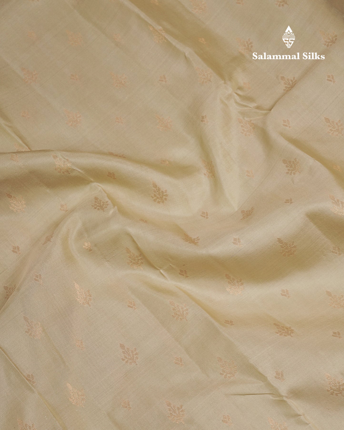 Beautiful Cream Sandal Pure Kanjivaram Silk Saree With Traditional Evening Morning Border