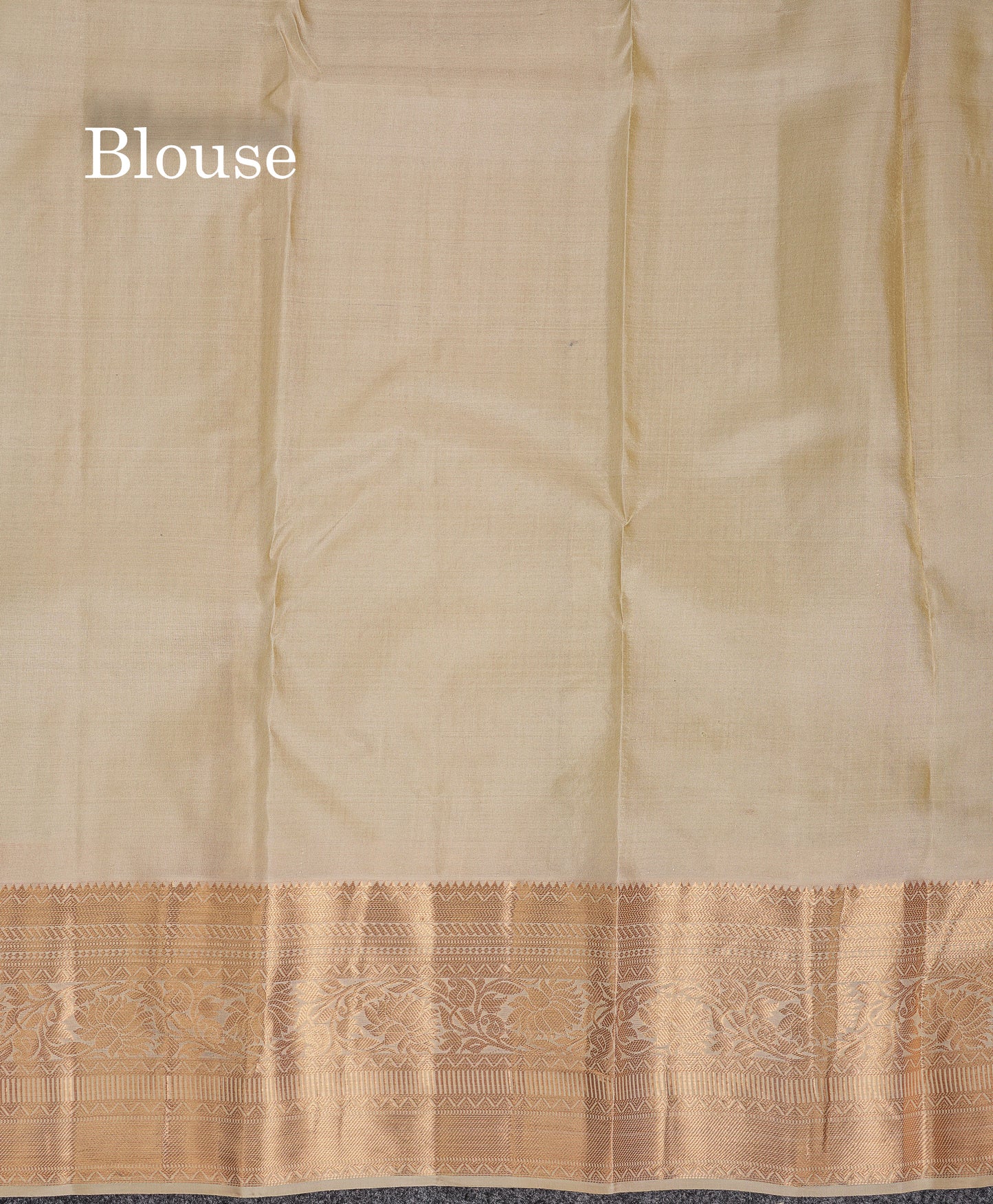 Beautiful Cream Sandal Pure Kanjivaram Silk Saree With Traditional Evening Morning Border