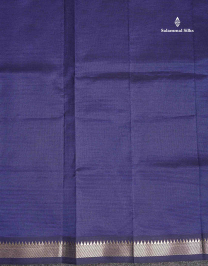 Traditional Border Of Navy Blue Semi Silk Cotton Saree 