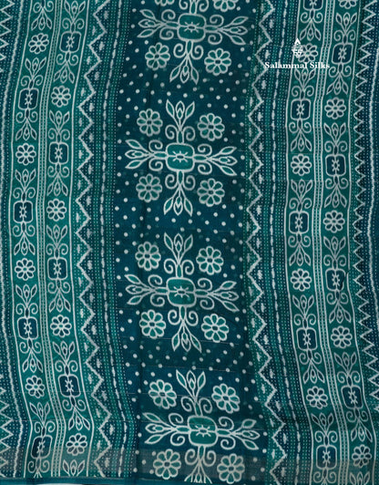 Purple Colour Printed Cotton Mix Saree With Blouse