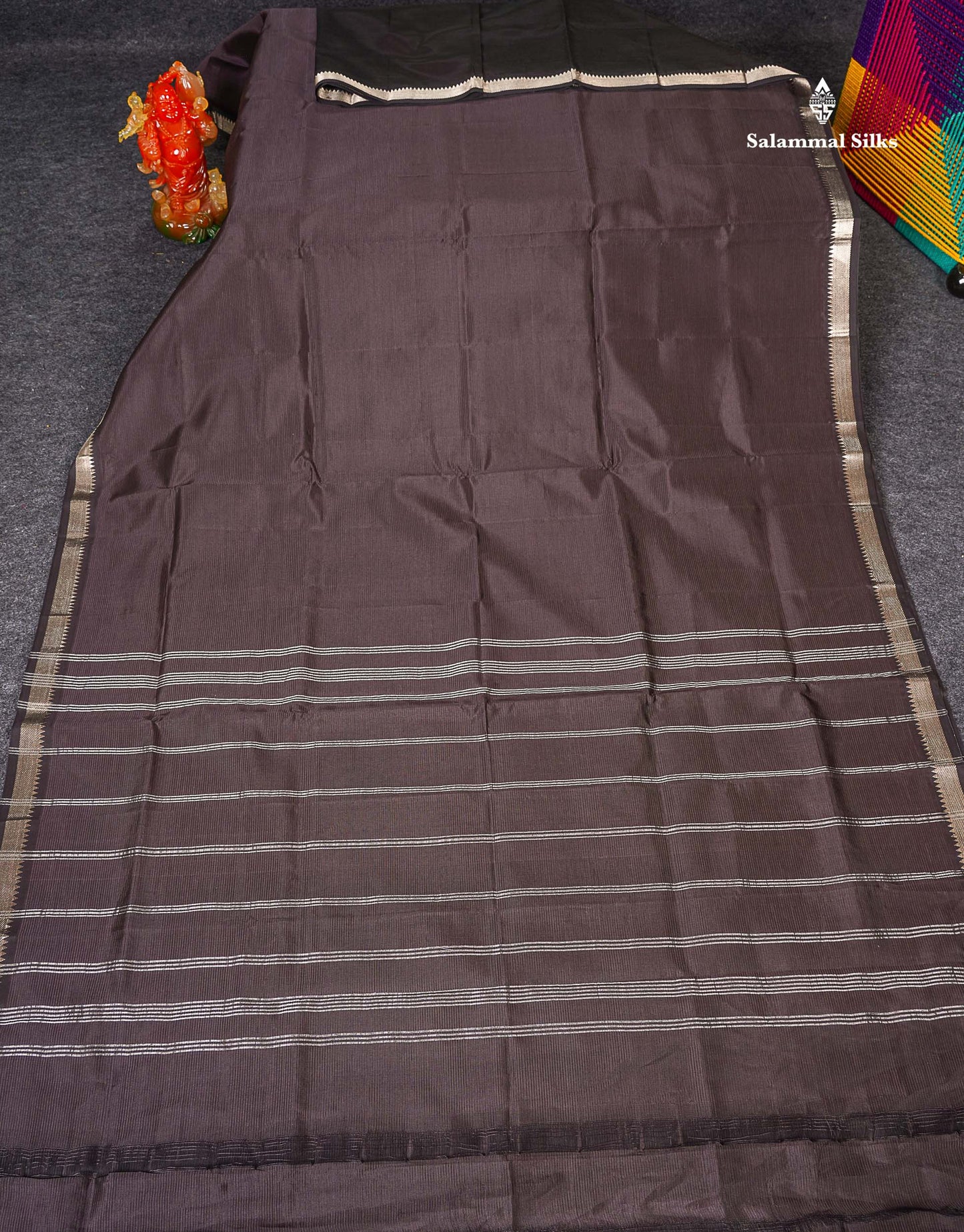 Full View Of Coffee Brown Semi Silk Cotton Saree 