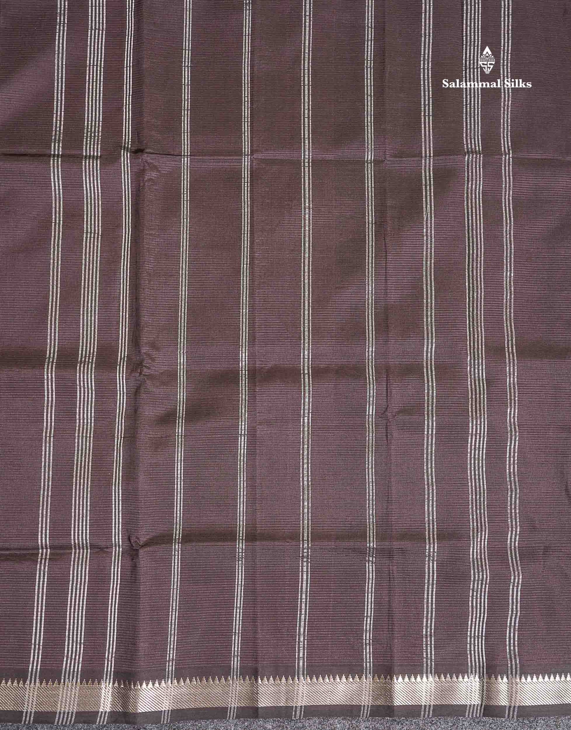 Pallu Of Coffee Brown Semi Silk Cotton Saree