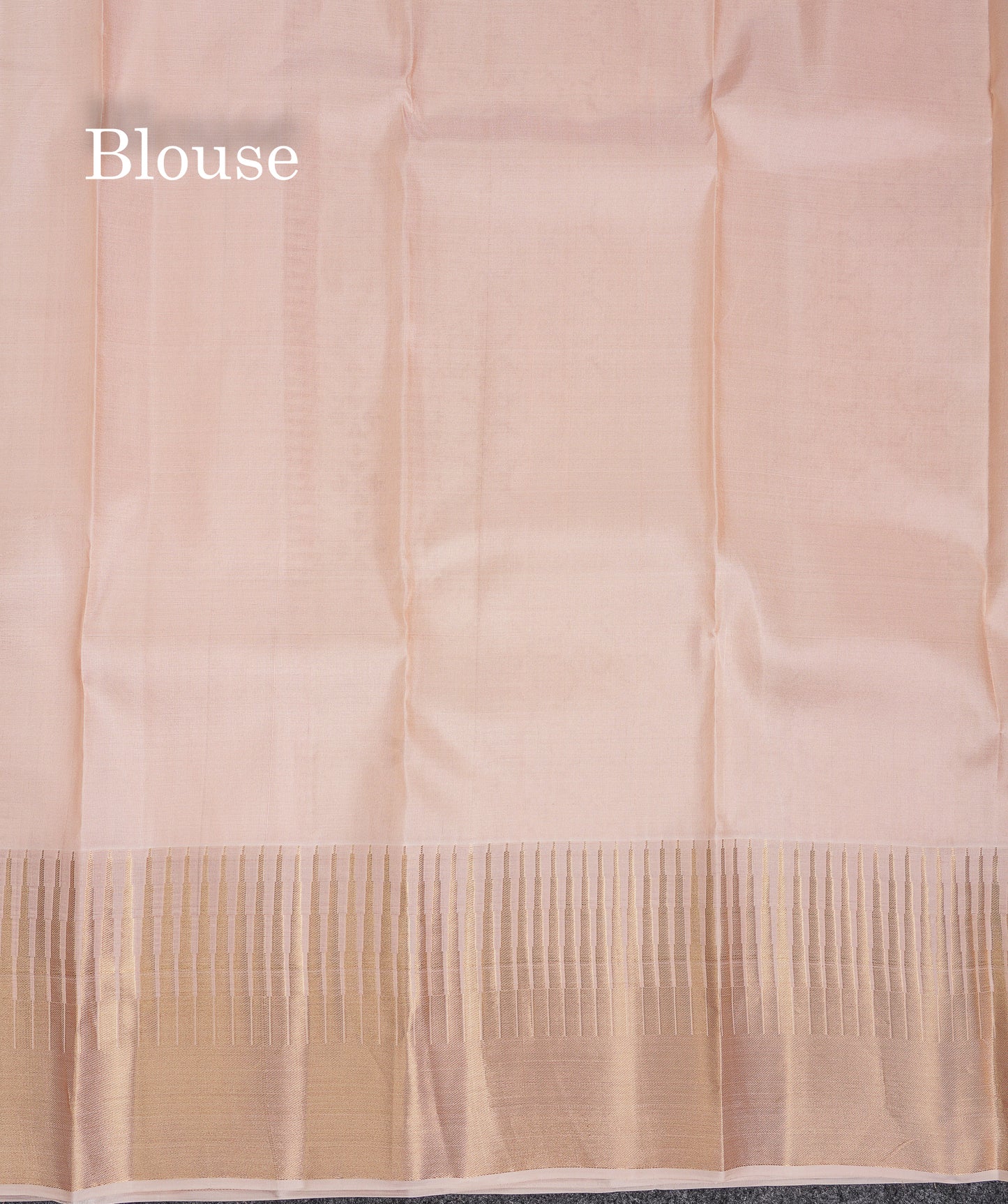 Beautiful Peach Pure Kanjivaram Silk Saree With Evening Morning Traditional Temple Border