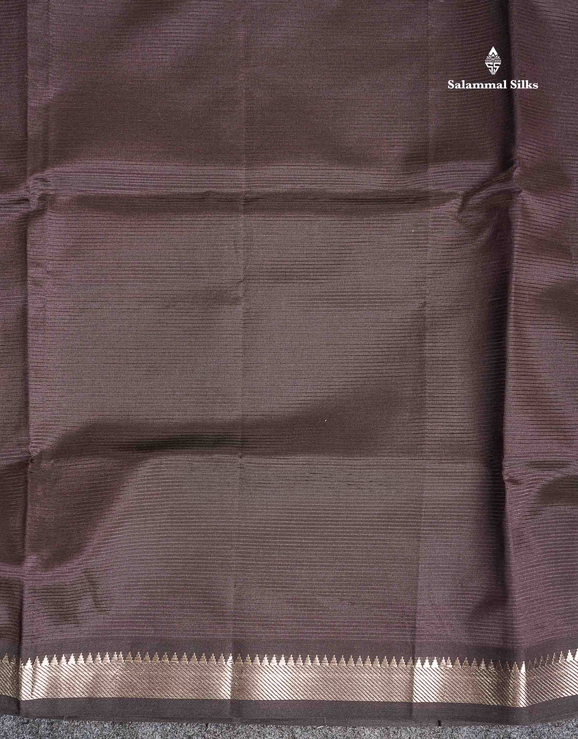 Traditional Border Of Coffee Brown Semi Silk Cotton Saree 