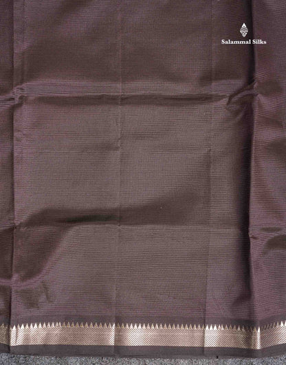 Traditional Border Of Coffee Brown Semi Silk Cotton Saree 