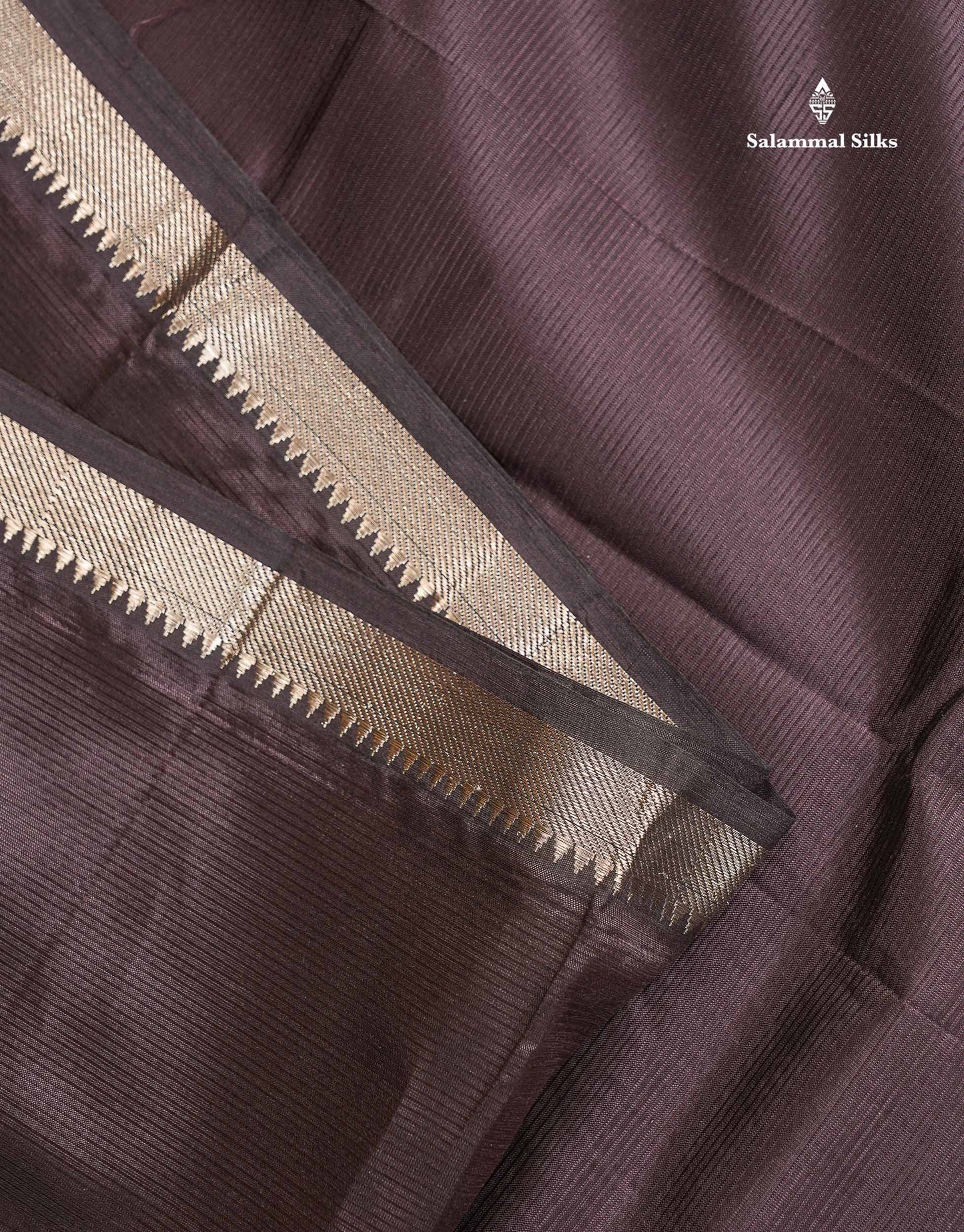 Semi Silk Cotton Saree - Coffee Brown Colour Body With Small Traditional Border