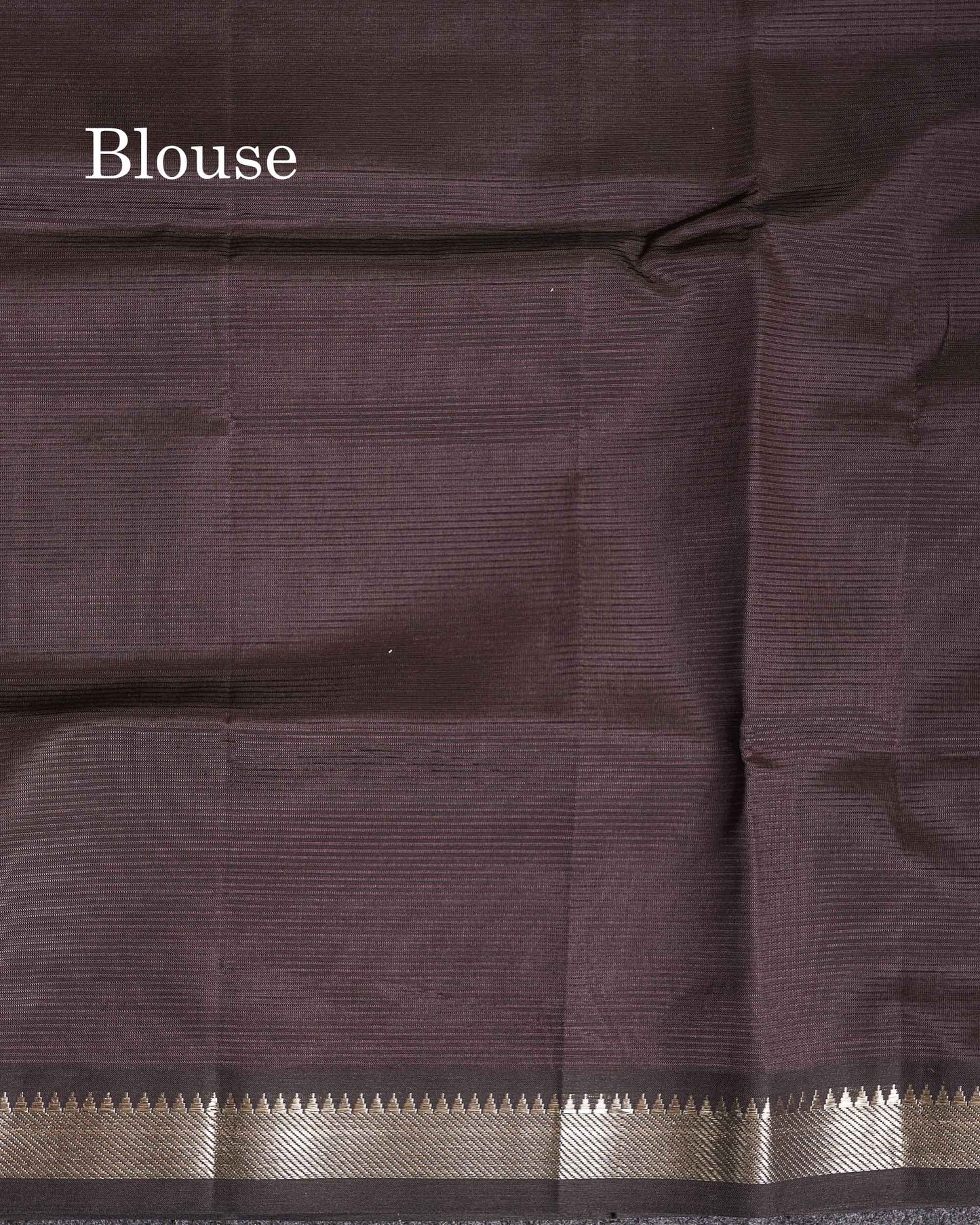 Self Blouse Of Coffee Brown Semi Silk Cotton Saree 