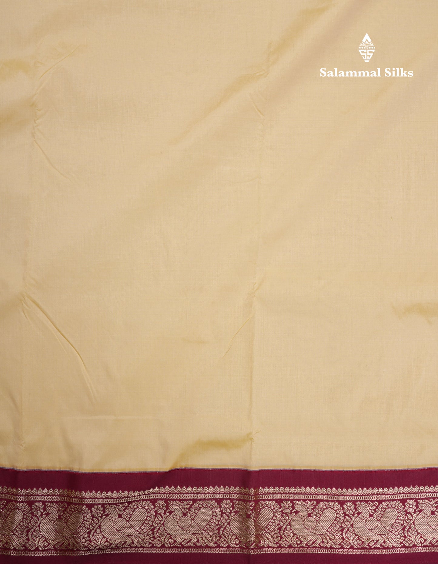 9 Yards Semi Silk Saree Sandal with Contrast Maroon Border