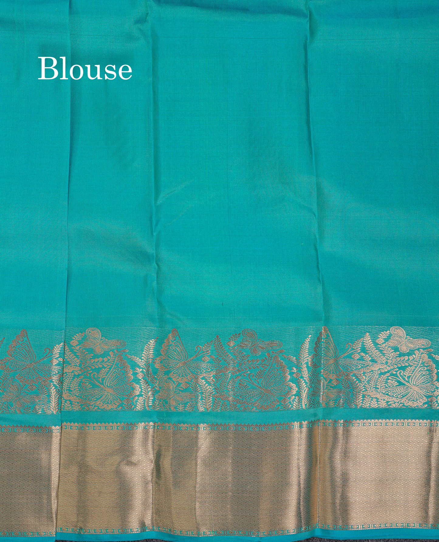 Beautiful Sapphire Blue Plain Pure Kanjivaram Silk Saree With Traditional Border
