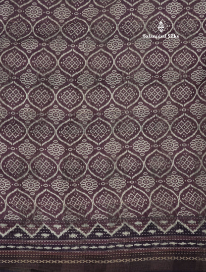 Purple Colour Printed Cotton Mix Saree With Blouse