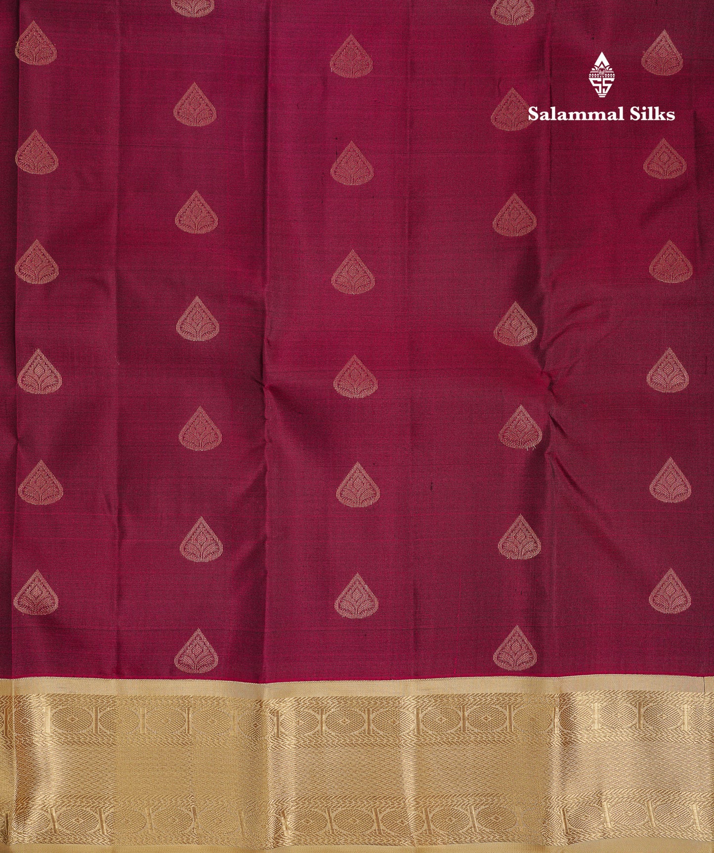 Beautiful Dual Tone Magenta Pure Kanjivaram Silk Saree With Contrast Sandal Traditional Border
