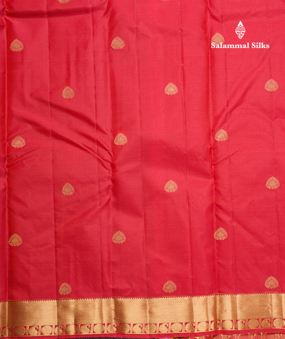 Dual Tone Pink Pure Kanjivaram Silk Saree With Self Traditional Border
