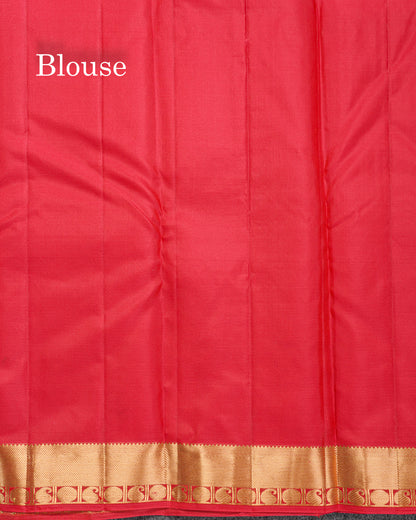 Dual Tone Pink Pure Kanjivaram Silk Saree With Self Traditional Border