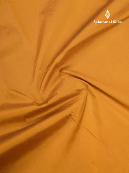 9 Yards Semi Silk Saree Mustard Yellow with Contrast Pink Border