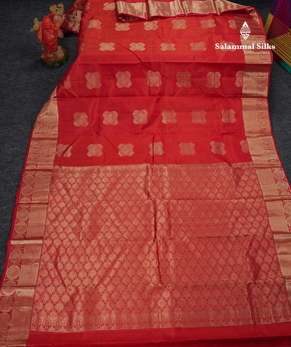 Beautiful Brown Pure Kanjivaram Silk Saree With Traditional Border