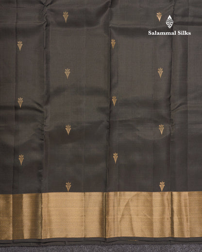 Black Pure Kanjivaram Silk Saree With Self Traditional Border