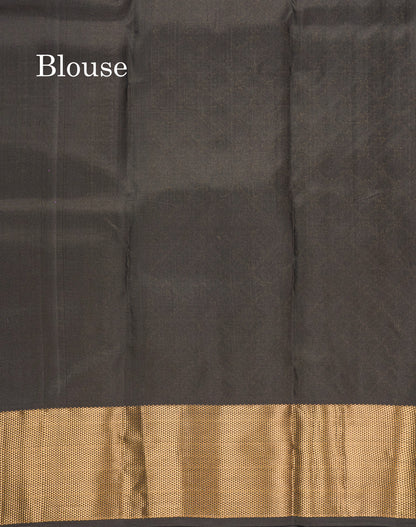 Black Pure Kanjivaram Silk Saree With Self Traditional Border