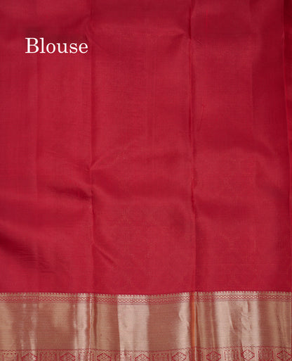Beautiful Dual Tone Bottle Green Pure Kanjivaram Silk Saree With Traditional Border