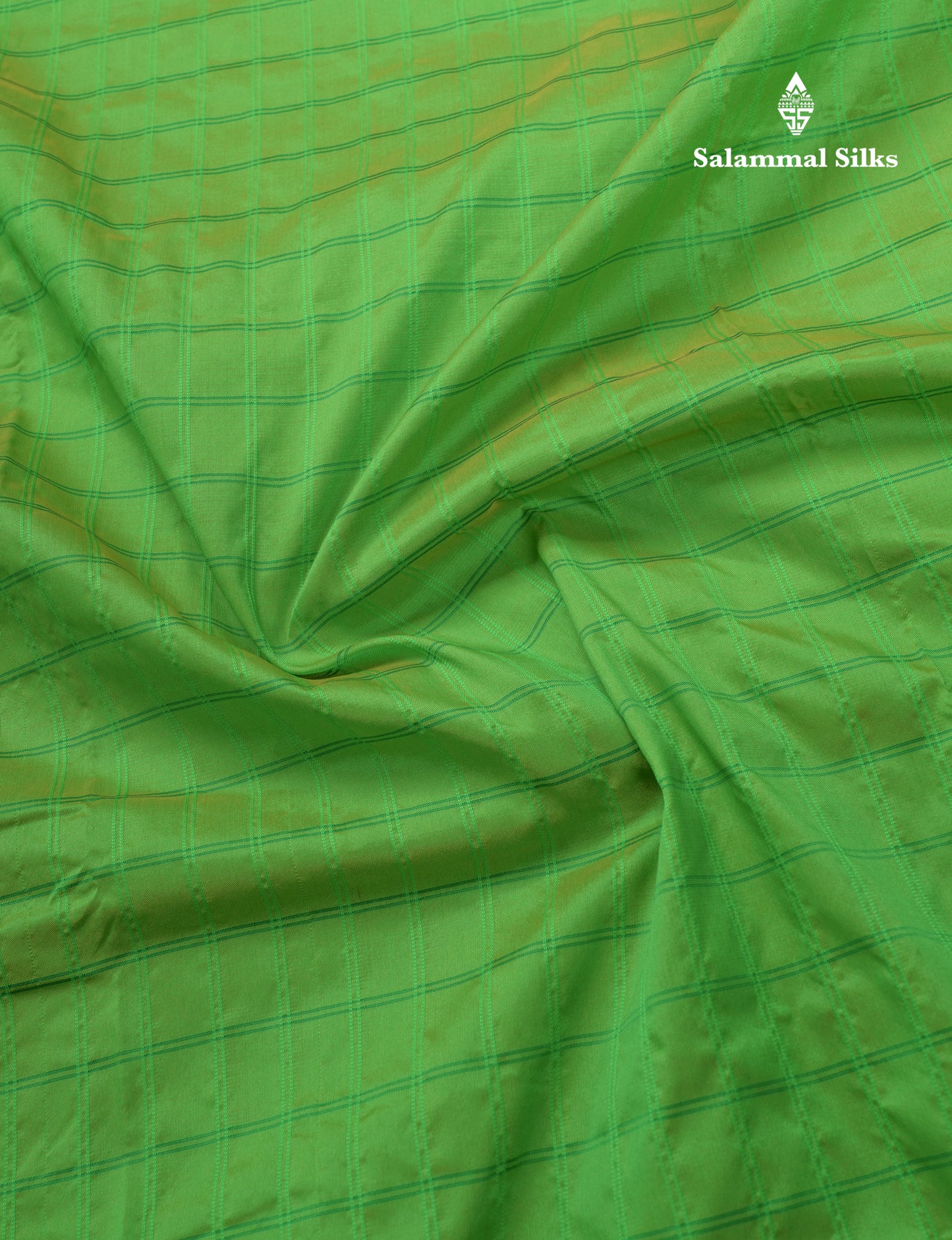 9 Yards Semi Silk Saree Green with Contrast Bottle Green Traditional Double Border