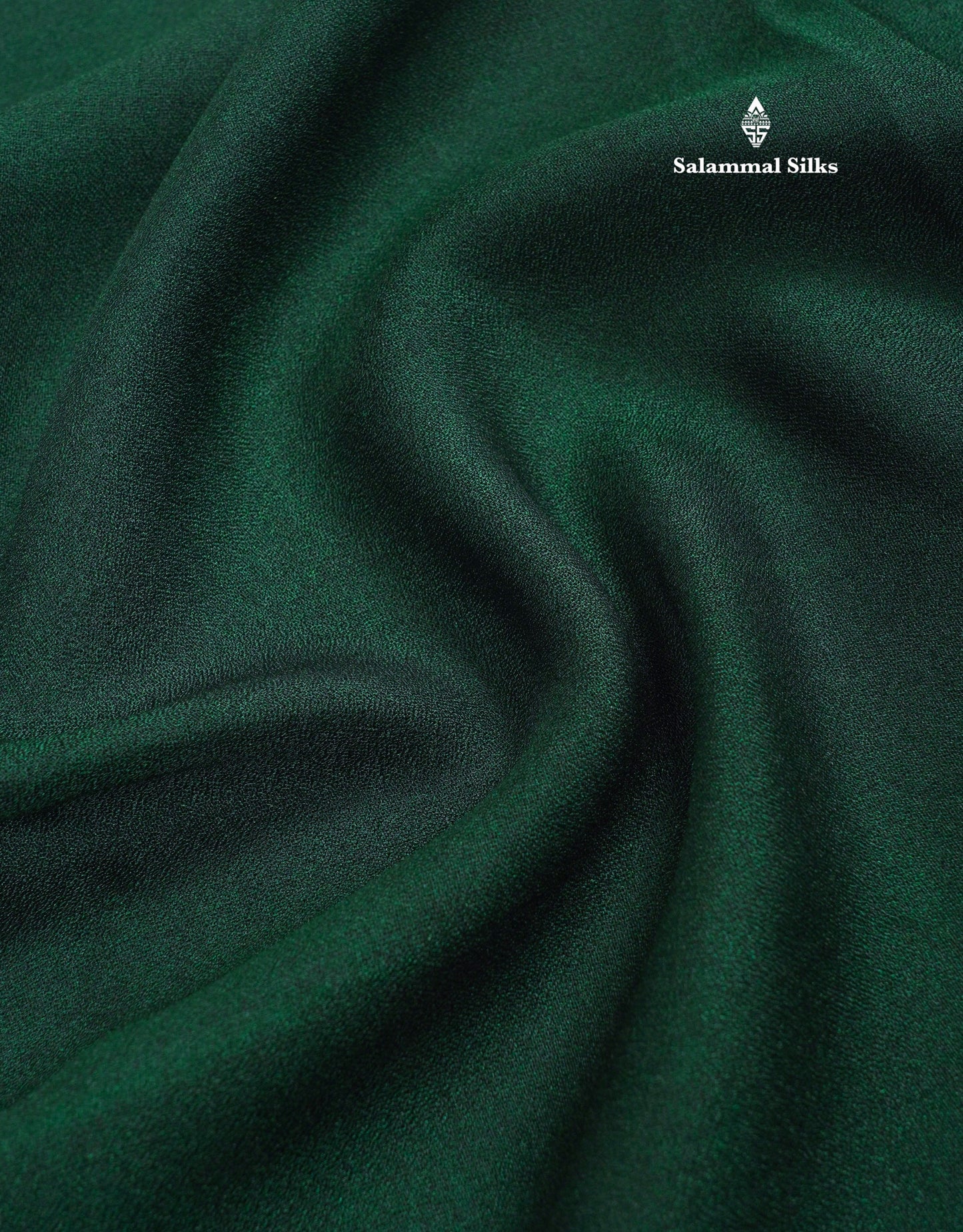 Bottle Green Plain Semi Georgette Saree With Mustard Yellow Traditinal Border