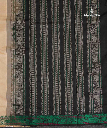 Pallu Of Cream Sandal Semi Silk Cotton 