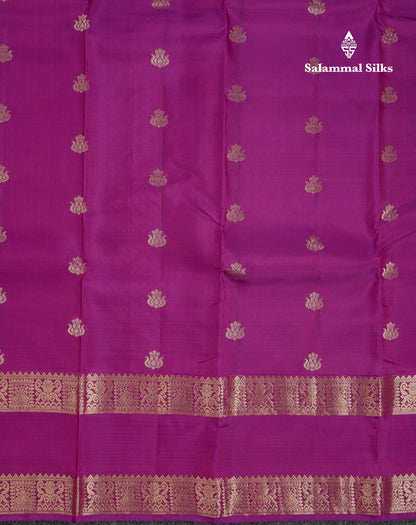 Beautiful Bottle Green Pure Kanjivaram Silk Saree With Traditional Rettapet Border