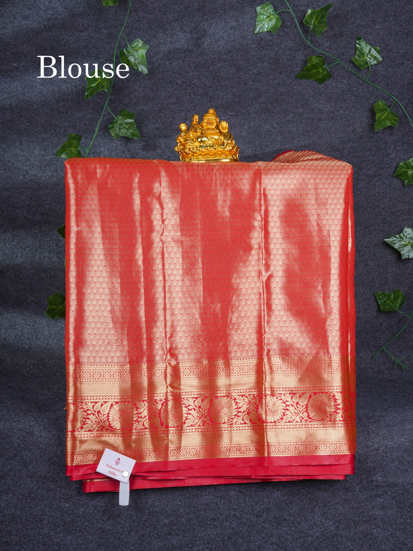 Semi Silk Pattu Pavadai Tissue ( Light Lavender ) with Chilly Red Blouse 27"