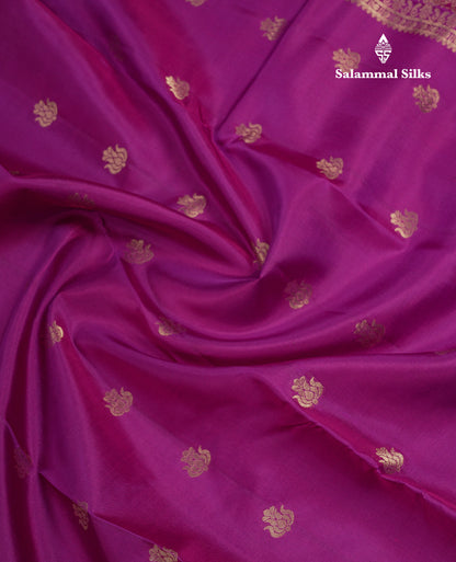 Beautiful Bottle Green Pure Kanjivaram Silk Saree With Traditional Rettapet Border