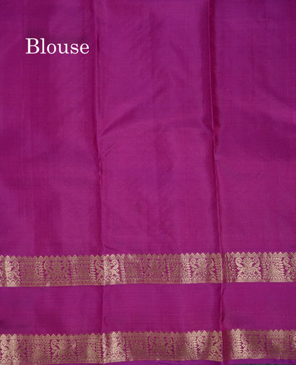 Beautiful Bottle Green Pure Kanjivaram Silk Saree With Traditional Rettapet Border
