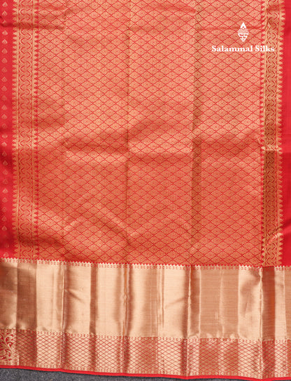 Dual Tone Purple Pure Kanjivaram Silk Saree With Self Long Border