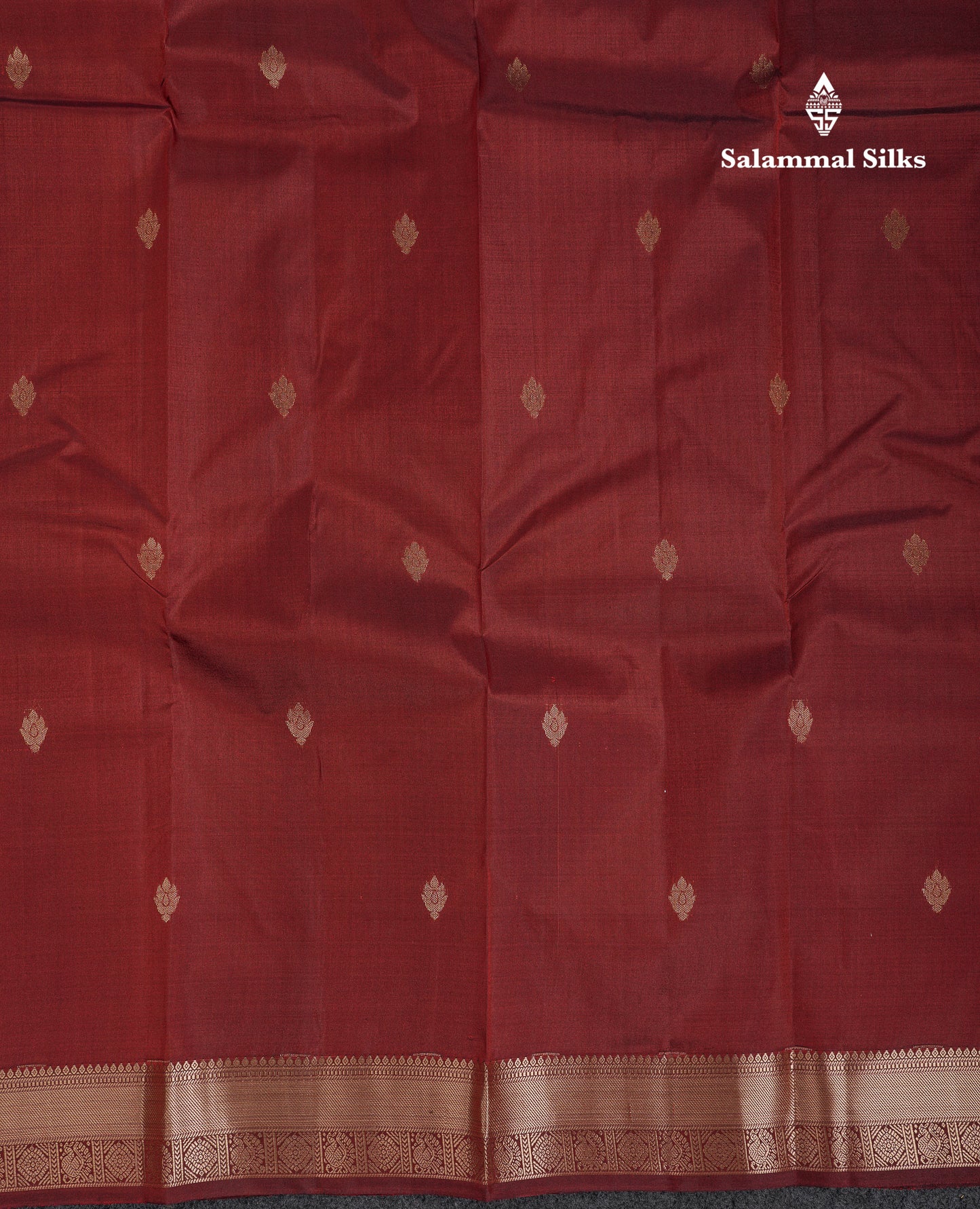 Beautiful Dark Maroon Pure Kanjivaram Silk Saree With Traditional Small Border