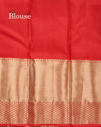 Dual Tone Purple Pure Kanjivaram Silk Saree With Self Long Border