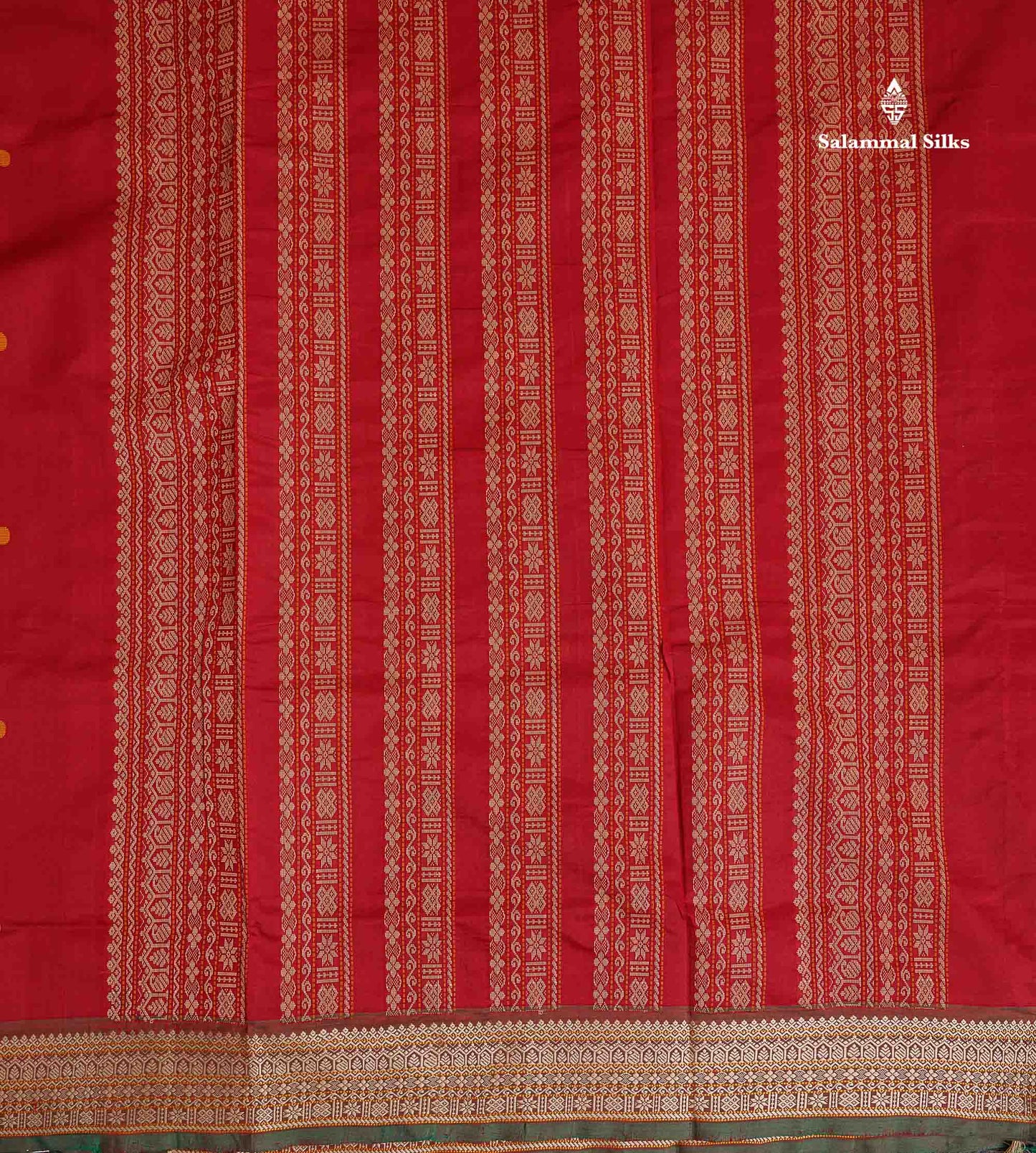 Pallu Of Chilly Red Semi Silk Cotton Saree