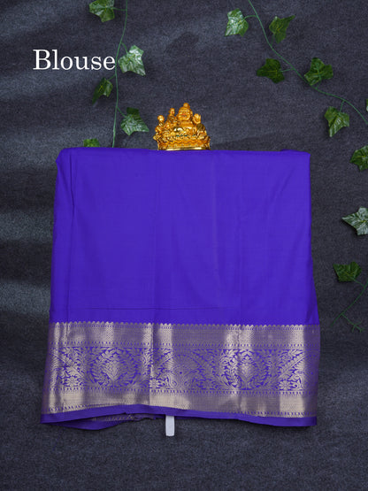 Semi Silk Pattu Pavadai ( Sapphire Green ) with Navy Blue Blouse 27"