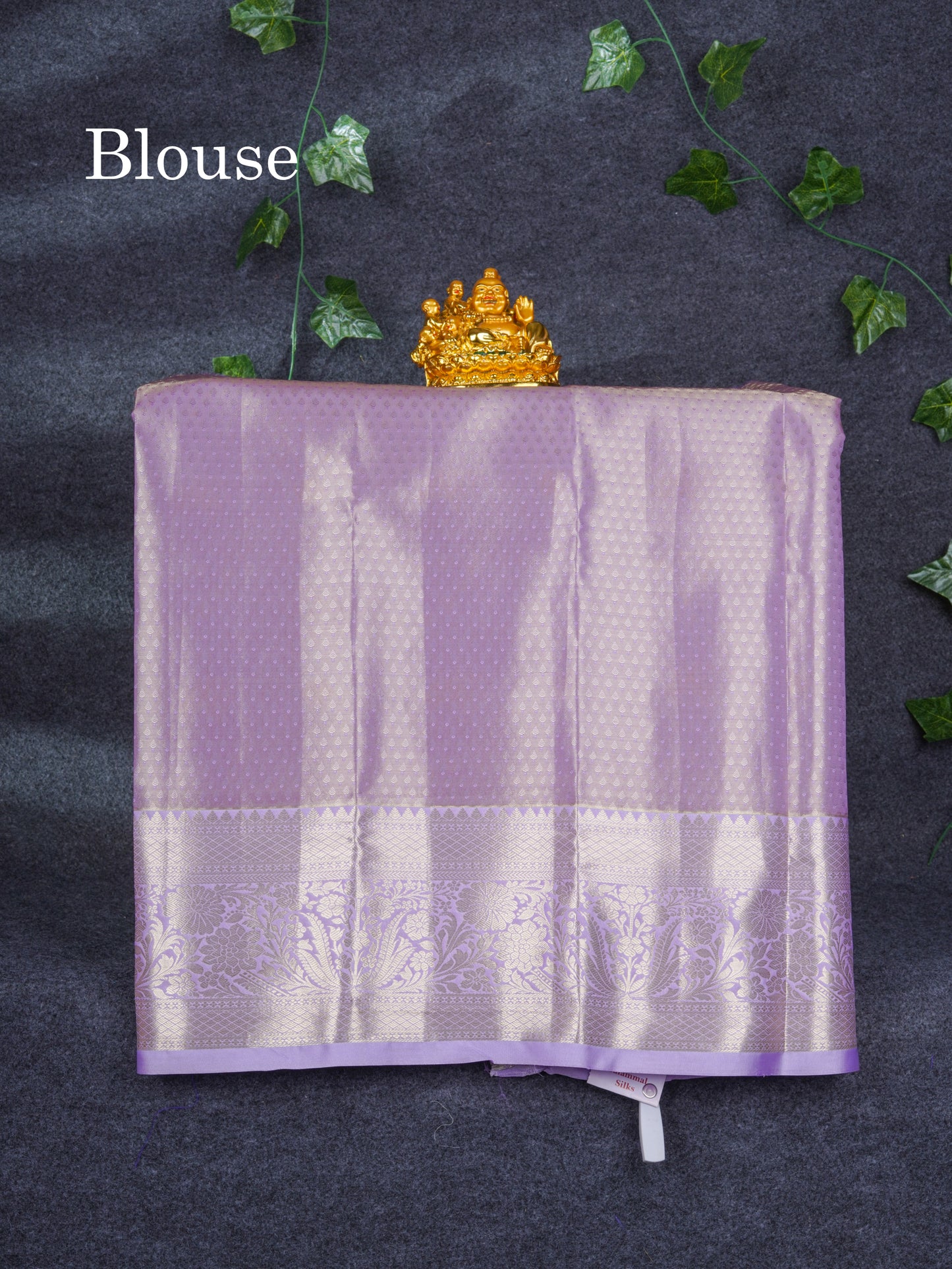 Semi Silk Pattu Pavadai Tissue ( Sandal ) with Light Lavender Blouse 27"