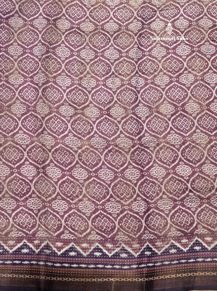 Violet Colour Printed Cotton Mix Saree With Blouse