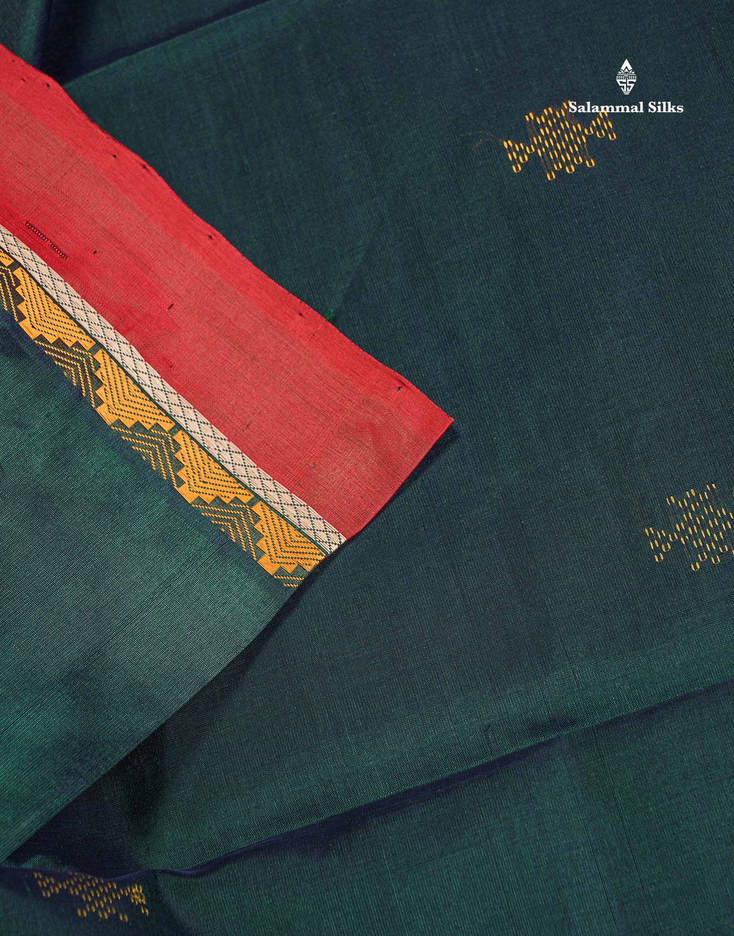 Pure Silk Cotton Saree - Dark Purple Colour Body Thread Butta & Traditional Border