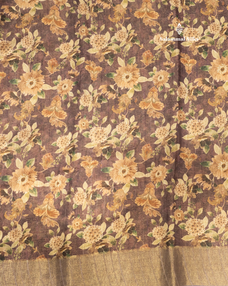 Violet Colour Linen Mix Fancy Saree With Tissue Border