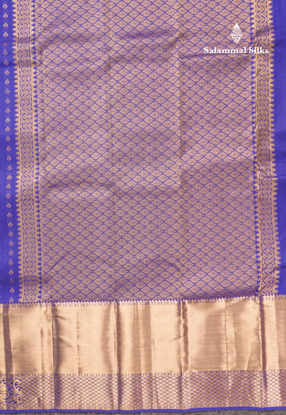 Dual Tone Purple Pure Kanjivaram Silk Saree With Self Long Border