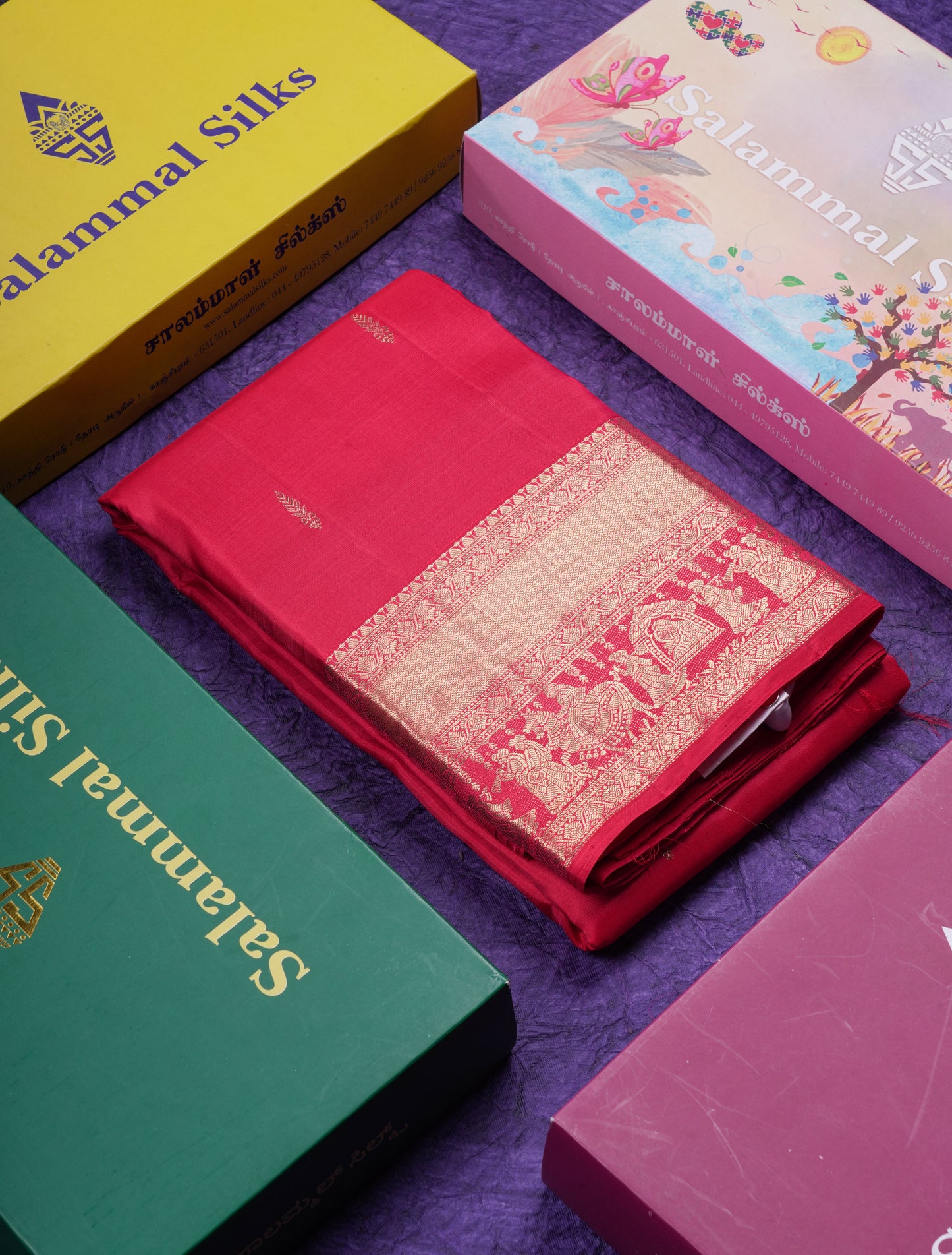Beautiful Dual Tone Reddish Pink Pure Kanjivaram Pure Silk Saree with Traditional Pallaku Border