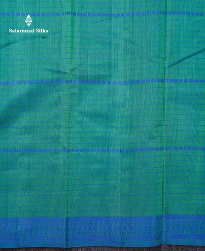 Beautiful Manthulir Green Jute Cotton Mix Fancy Saree With Traditional Small Border